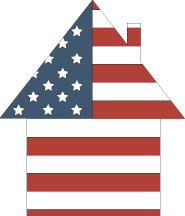 American Flag House Icon