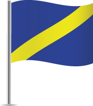 Blue With Yellow Stripe Racing Flag