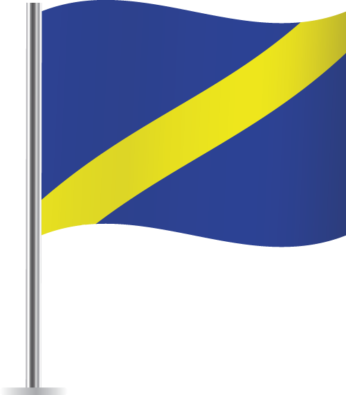 Blue With Yellow Stripe Racing Flag
